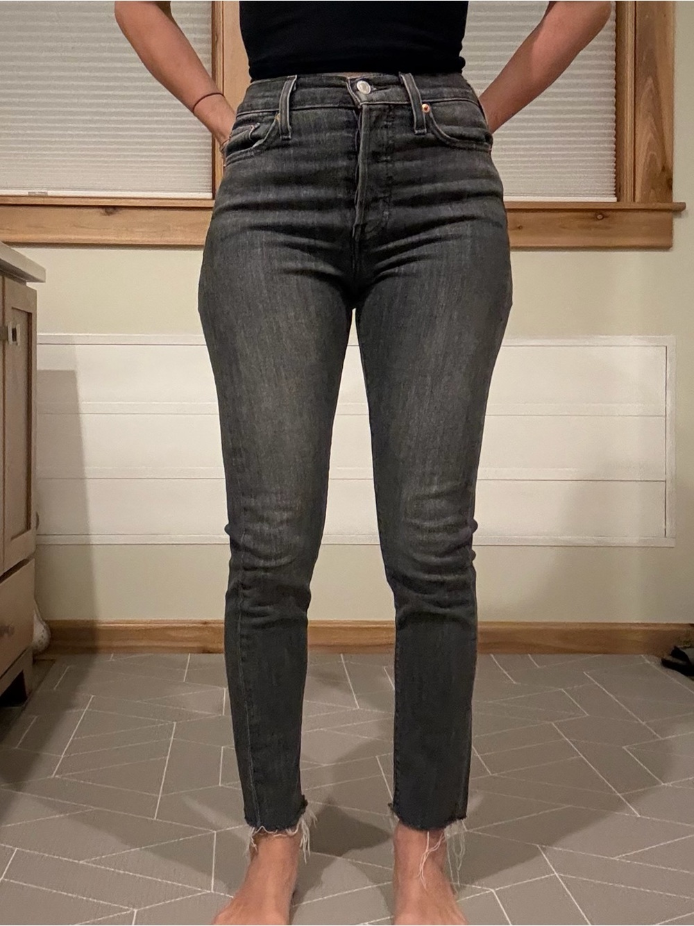 Levi's Wedgie Skinny Jeans - Charcoal Black Wash